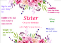 Sister on Your Birthday Card