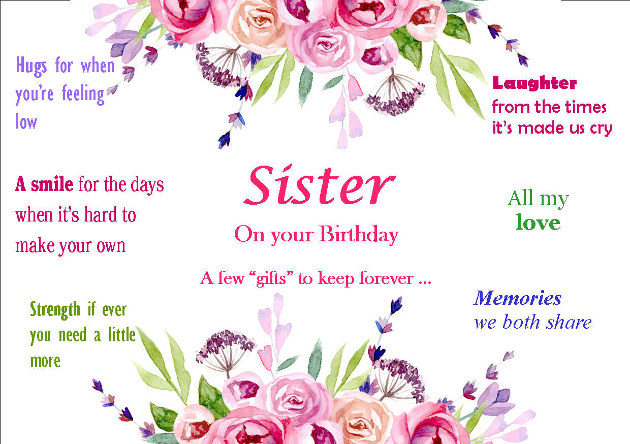 Sister on Your Birthday Card