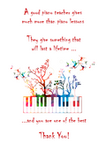 Piano Teacher Thank You Card