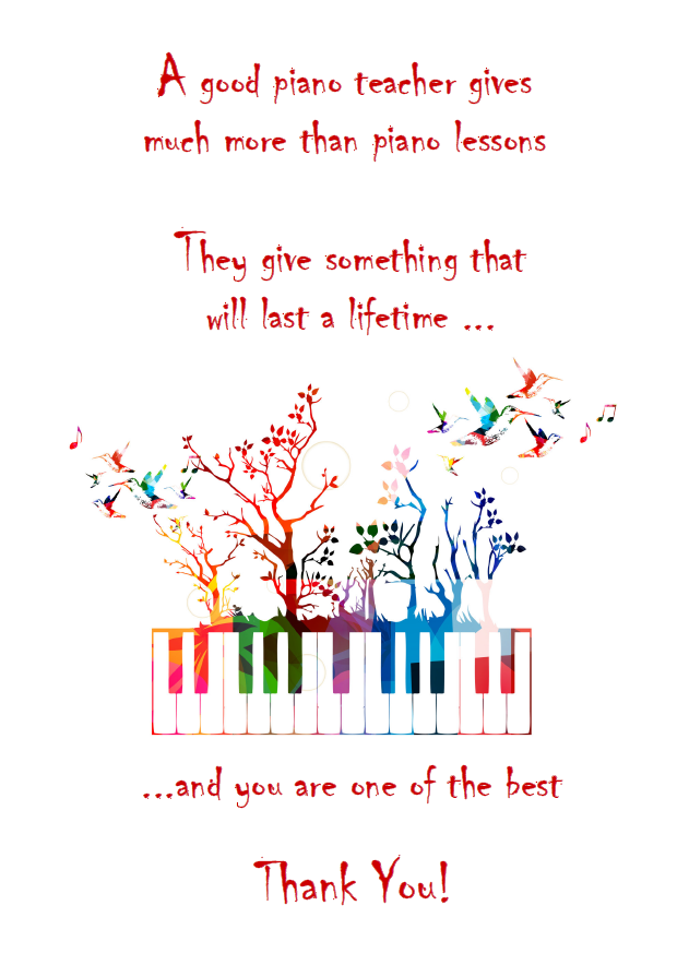 Piano Teacher Thank You Card