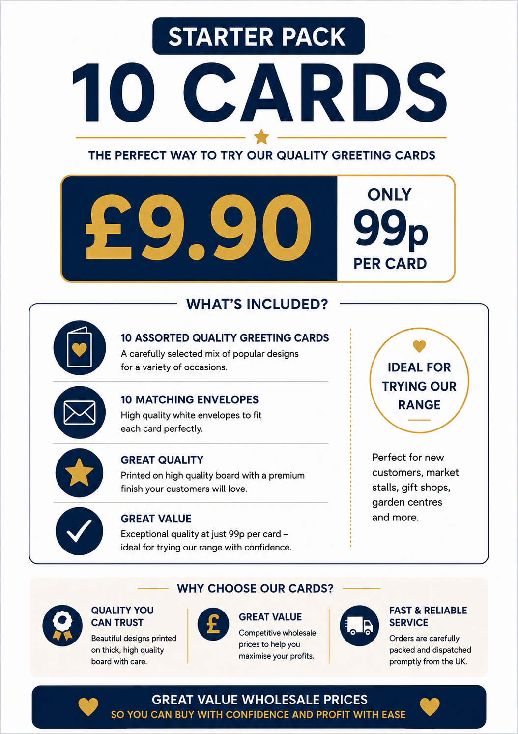 Starter Pack of 10 Assorted Cards