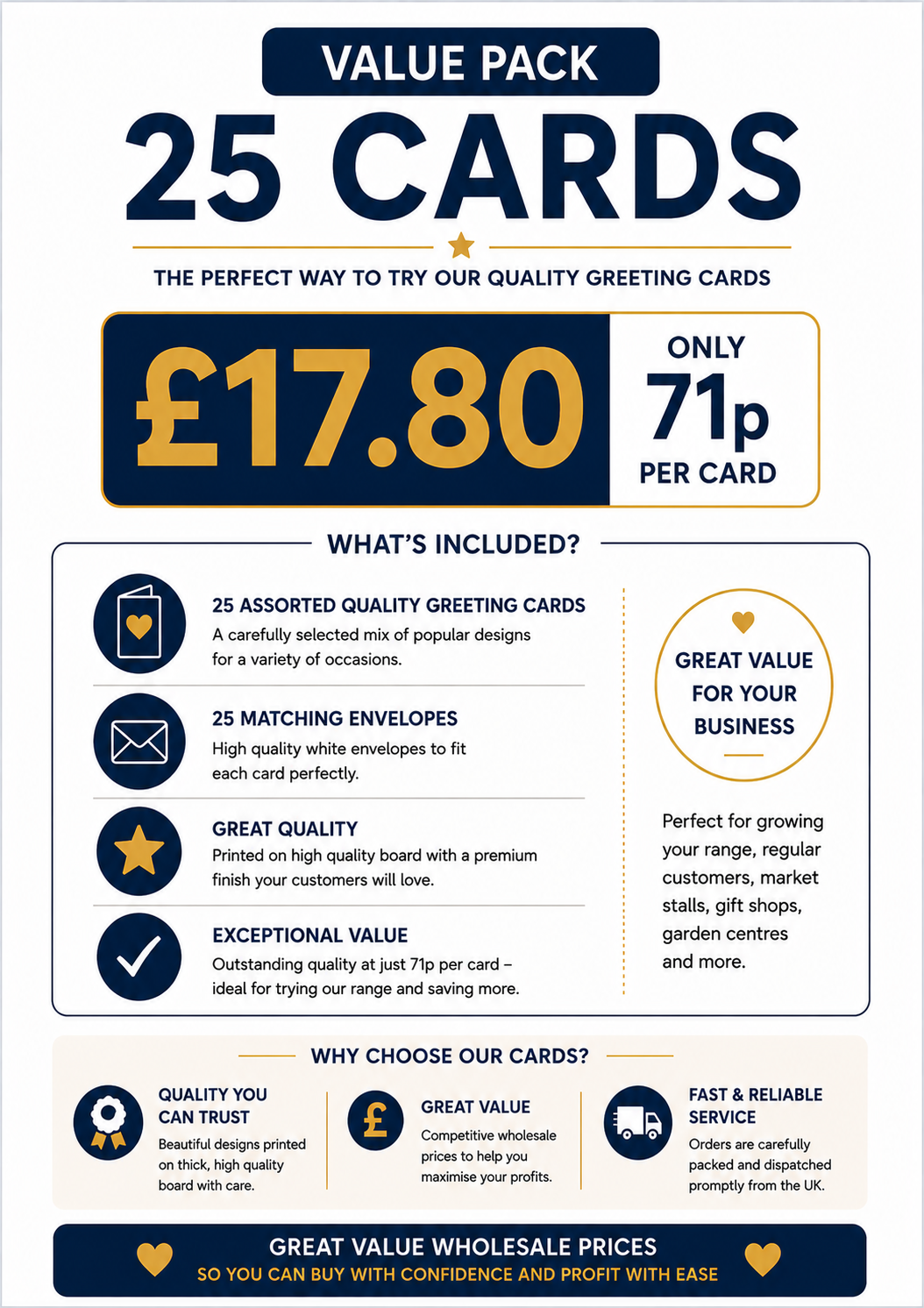 Value Pack of 25 Cards